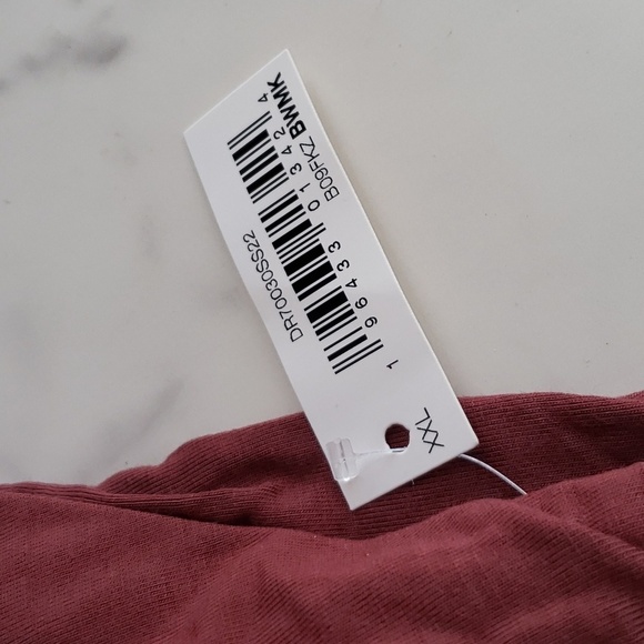 Daily Ritual XXL Jersey Ruched Front Half-Sleeve Dress in Brown Size XXL - Picture 6 of 9